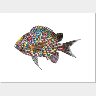 Fish Animal Ocean Underwater Abstract Colorful Posters and Art